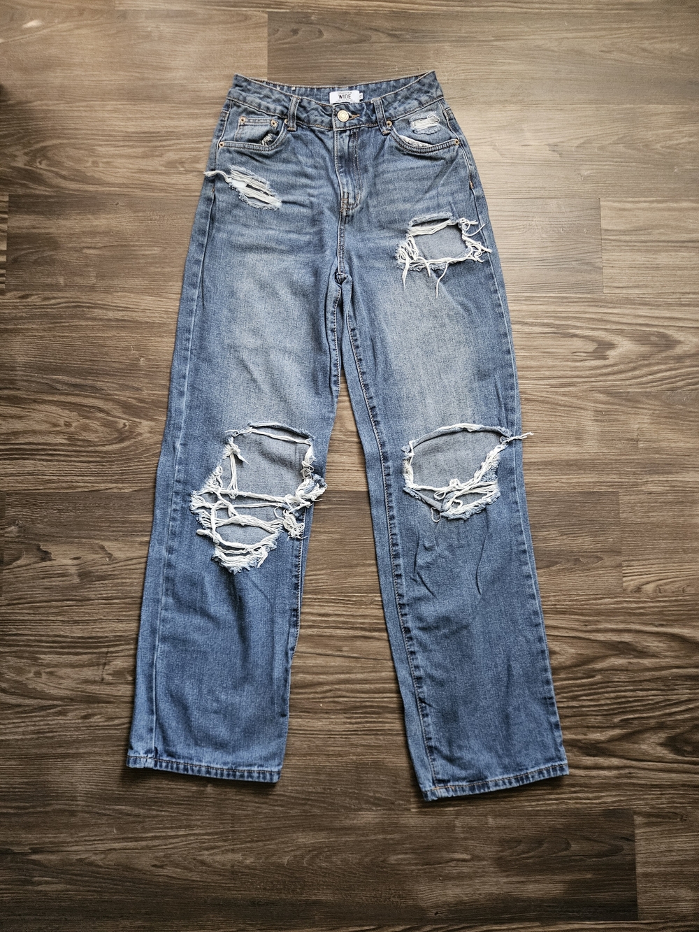 High-Rise Ripped Womens Jeans